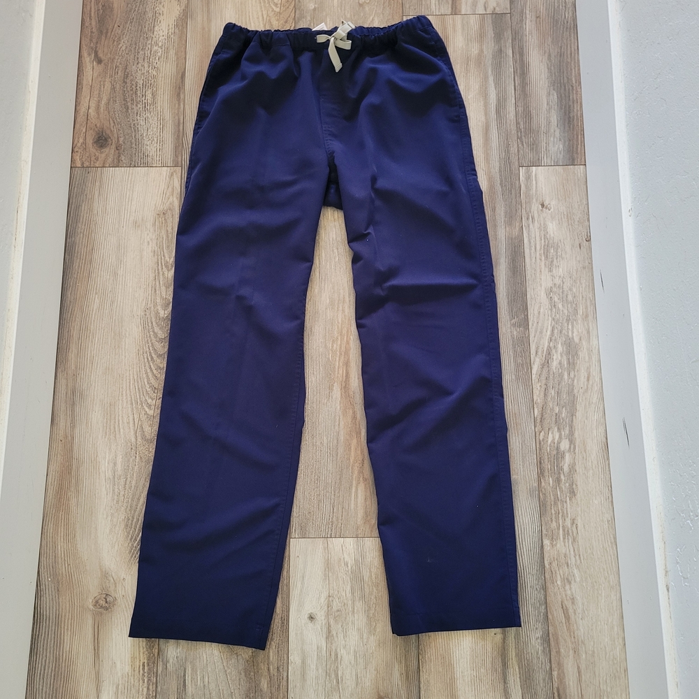 Figs Scrub Pants Navy with White Drawstring